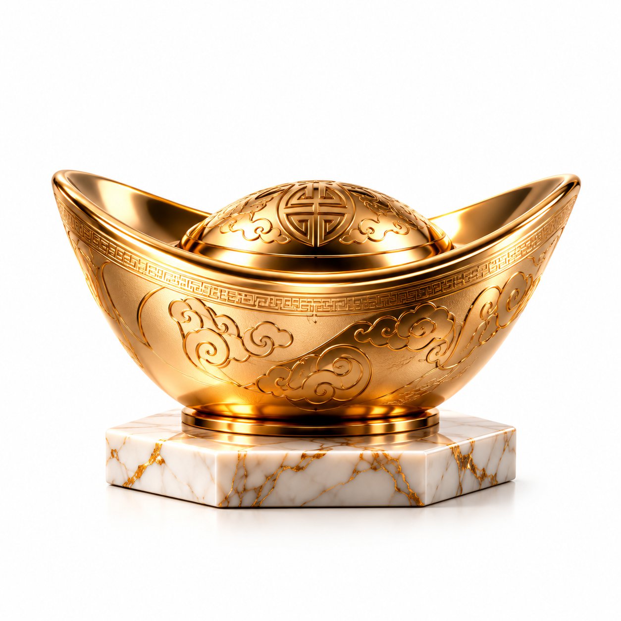 Gold ingot representing investment success