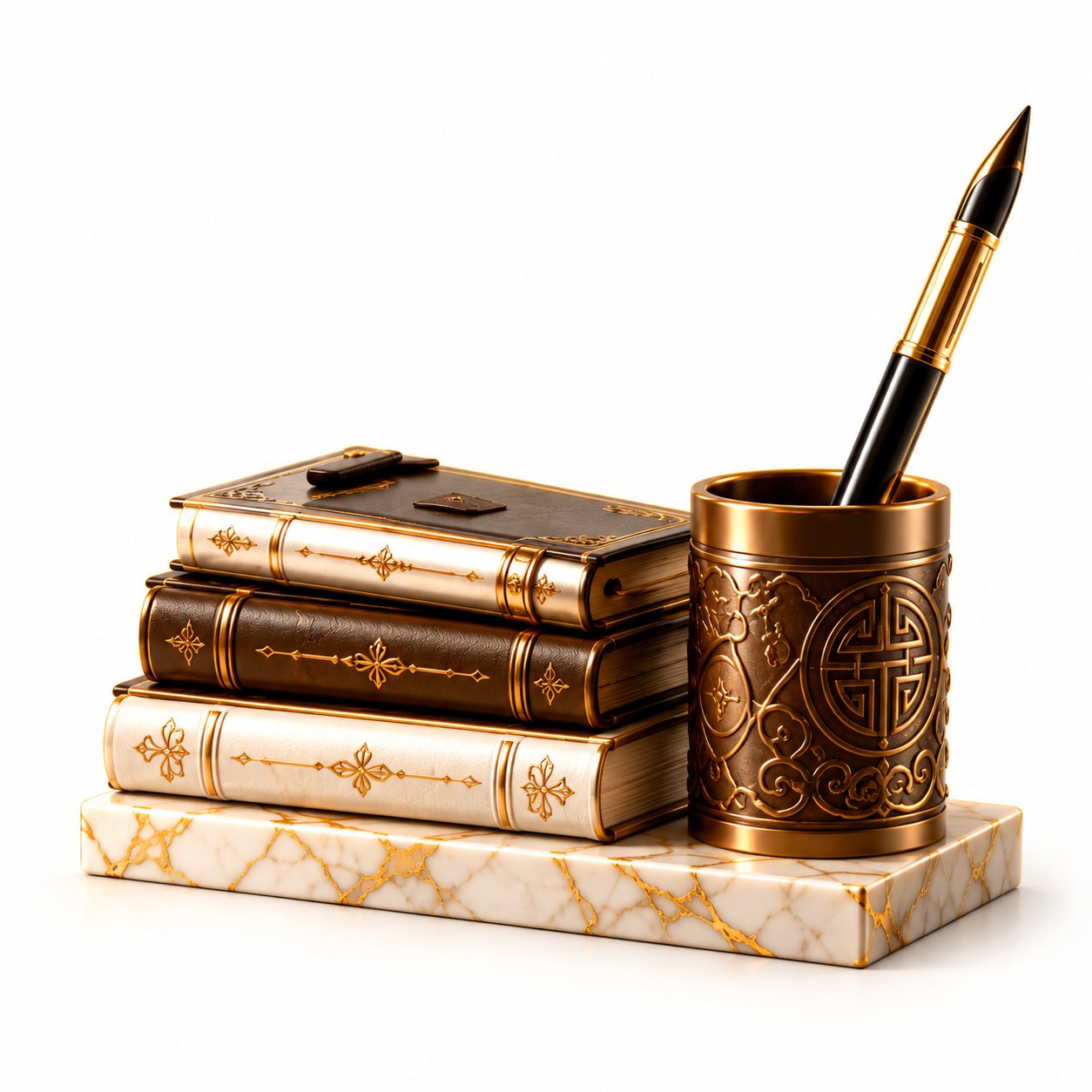 Books and pen representing academic breakthroughs